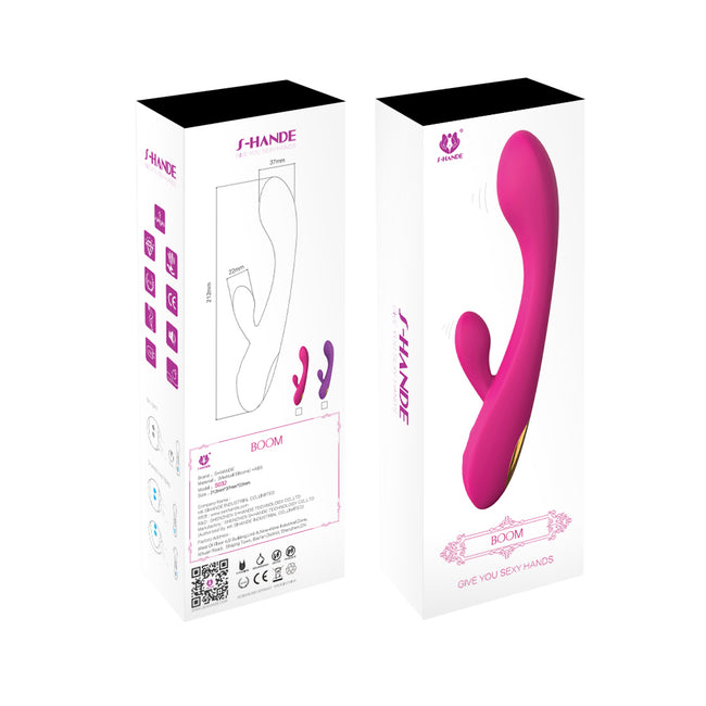 S-HANDE Boom wibrator typu króliczek z 9 trybami wibracji Red Rose
