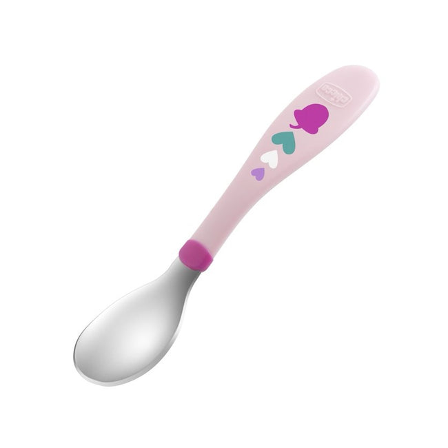 Chicco Metal Cutlery sztućce metalowe 18m+ Różowe
