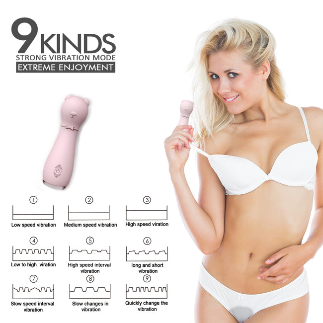 S-HANDE Bonnie wibrator podświetlany w kształcie kota z 9 trybami wibracji Light Pink