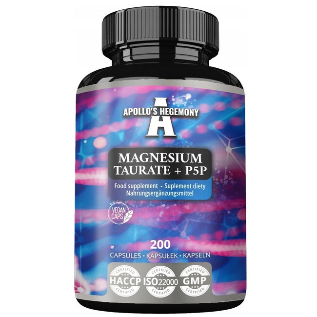 Apollo's Hegemony Magnesium Taurate + P5P suplement diety 200 kapsułek