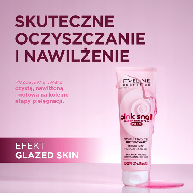 Eveline Cosmetics Pink Snail nawilżający żel do mycia twarzy 140ml