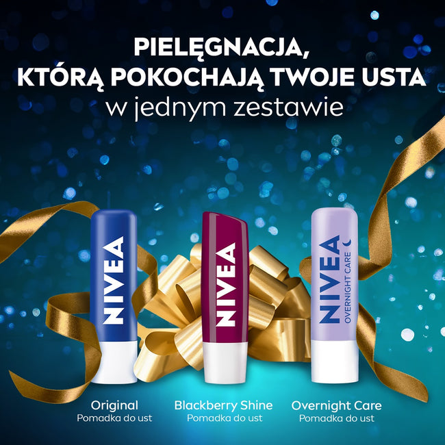 Nivea Essential Trio zestaw pomadek do ust 3x4.8g