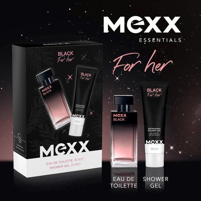 Mexx Black For Her zestaw woda toaletowa spray 30ml + żel pod prysznic 50ml