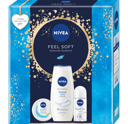 Nivea Feel Soft zestaw antyperspirant roll-on 50ml + krem intensywnie nawilżajacy 100ml + żel pod prysznic 250ml