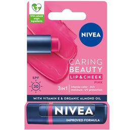 Nivea Caring Beauty pielęgnująca pomadka do ust 3w1 Pink 4.8g