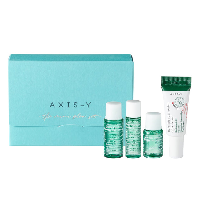 AXIS-Y The Mini Glow Set zestaw żel do mycia twarzy 8ml + tonik do twarzy 5ml + ampułka do twarzy 5ml + serum do twarzy 5ml