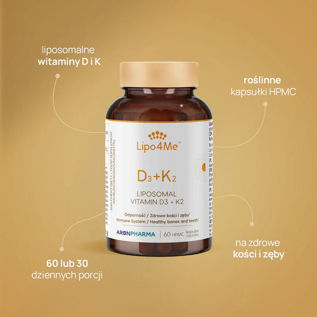 AronPharma Lipo4Me D3+K2 witamina D i K suplement diety 60 kapsułek