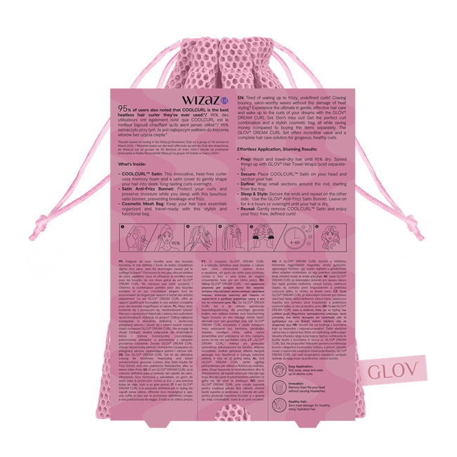 Glov Dream Curl zestaw wałek do stylizacji włosów na zimno 1szt + satynowy czepek 1szt