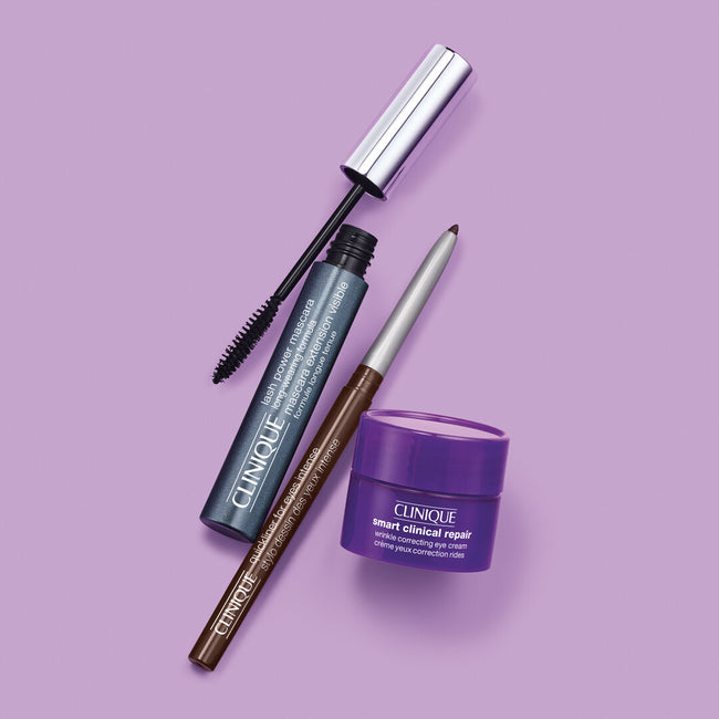 Clinique Eye Essentials: Natural Drama zestaw tusz do rzęs 6ml + kredka do oczu 0.14g + krem pod oczy 5ml
