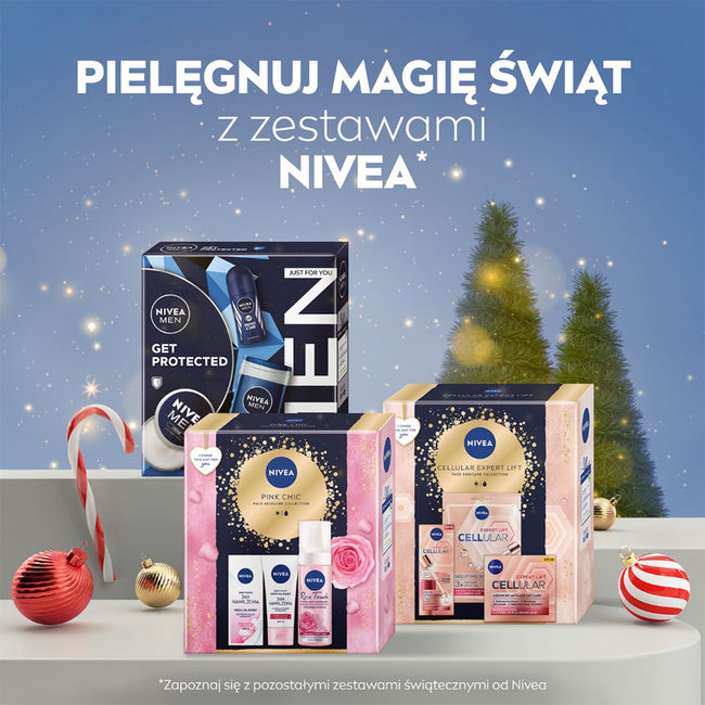 Nivea Q10 Elegance zestaw przeciwzmarszczkowy krem na dzień 50ml + podwójnie aktywne serum 30ml + kosmetyczka