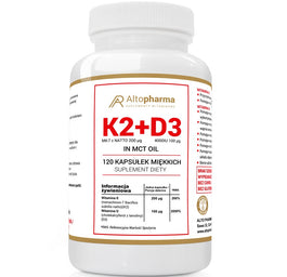 AltoPharma Witamina K2 MK-7 200µg + D3 4000IU suplement diety 120 kapsułek