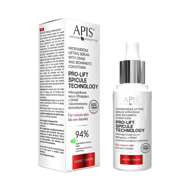 APIS Pro-Lift Spicule Technology Home terApis mikroigiełkowe serum liftingujące z DMAE i biomimetyczną konotoksyną 30ml