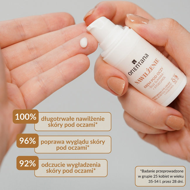 ORIENTANA Nawilżenie krem pod oczy Śluz Ślimaka i Stoechiol 15ml