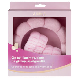 KillyS Opaski kosmetyczne na głowę i nadgarstki Różowe 3szt.
