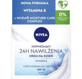 Nivea 24H Nawilżenia odświeżający krem na dzień SPF15 cera normalna i mieszana 50ml
