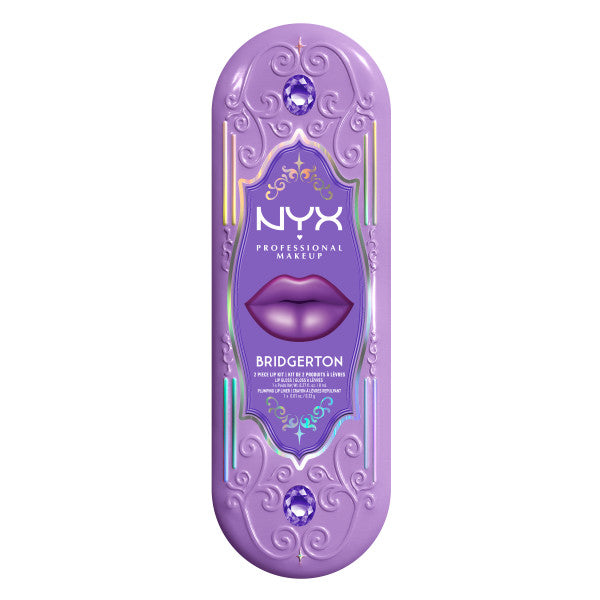 NYX Professional MakeUp Bridgerton Royal Treasures 2-Piece Lip Kit zestaw błyszczyk i konturówka 2szt.