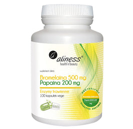 Aliness Bromelaina 500 mg/Papina 200mg suplement diety 100 kapsułek