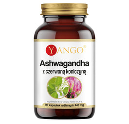 Yango Ashwagandha z czerwoną koniczyną suplement diety 90 kapsułek