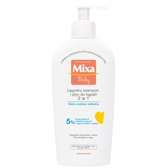 MIXA Baby łagodny szampon i płyn do kąpieli 2w1 250ml