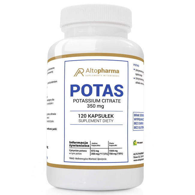 AltoPharma Potas cytrynian potasu 350mg suplement diety 120 kapsułek