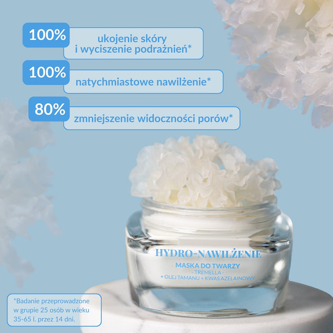 ORIENTANA Hydro-Nawilżenie maseczka łagodząca niedoskonałości Tremella Olej Tamanu Kwas Azelainowy 50ml