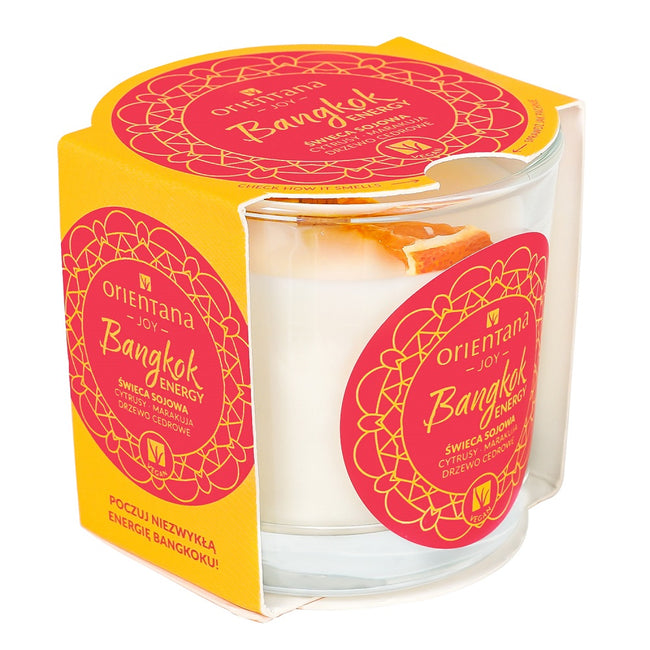 ORIENTANA Joy świeca sojowa z drewnianym knotem Bangkok Energy 110g