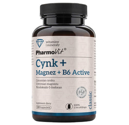 Pharmovit Cynk + Magnez + B6 Active suplement diety 120 kapsułek
