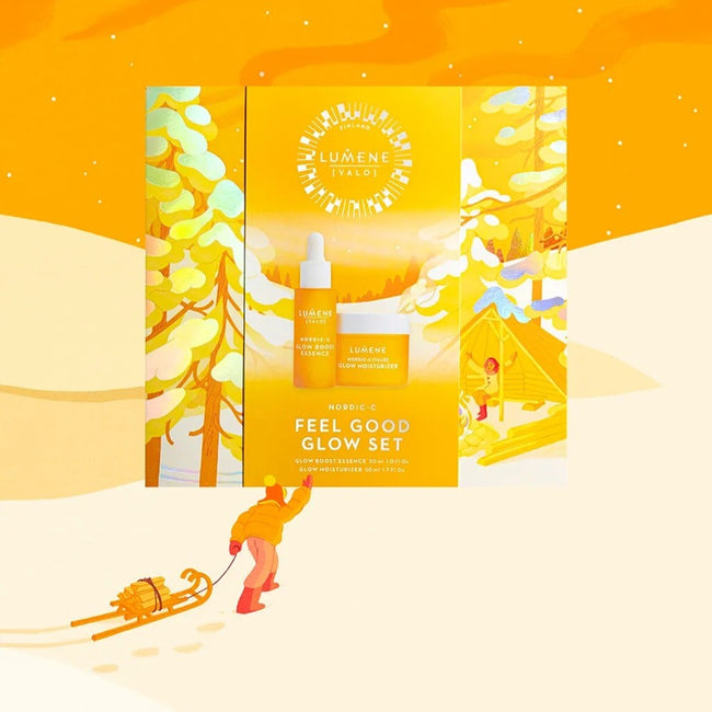 Lumene Nordic-C [Valo] Feel Good Glow Gift Set zestaw esencja do twarzy 30ml + krem do twarzy 50ml