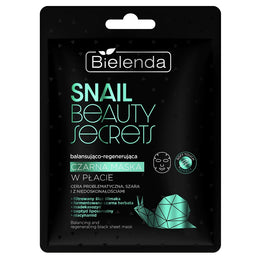 Bielenda Snail Beauty Secrets balansująco-regenerująca czarna maska w płacie