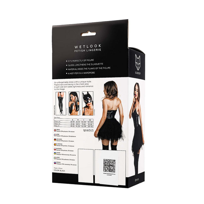 Glossy Elisia zmysłowa sukienka Black L