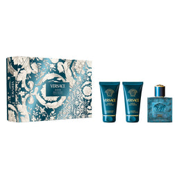 Versace Eros Pour Homme zestaw woda toaletowa spray 50ml + balsam po goleniu 50ml + żel pod prysznic 50ml