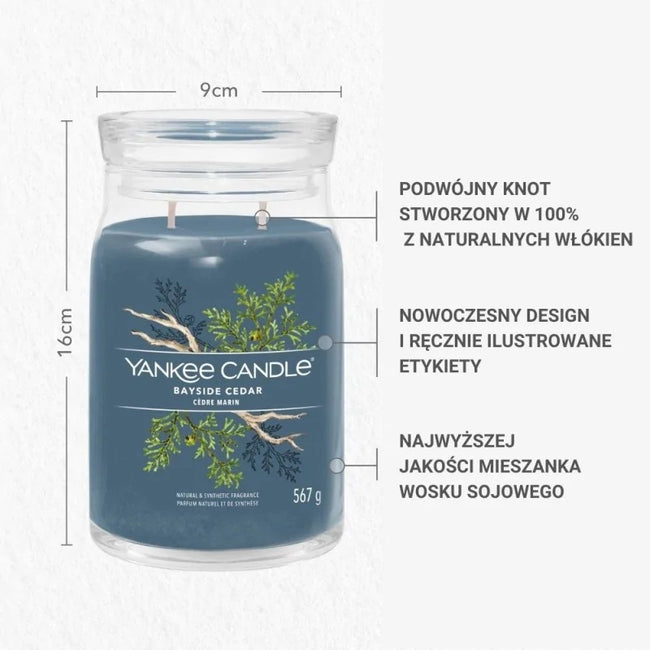 Yankee Candle Duża świeca zapachowa Bayside Cedar 567g