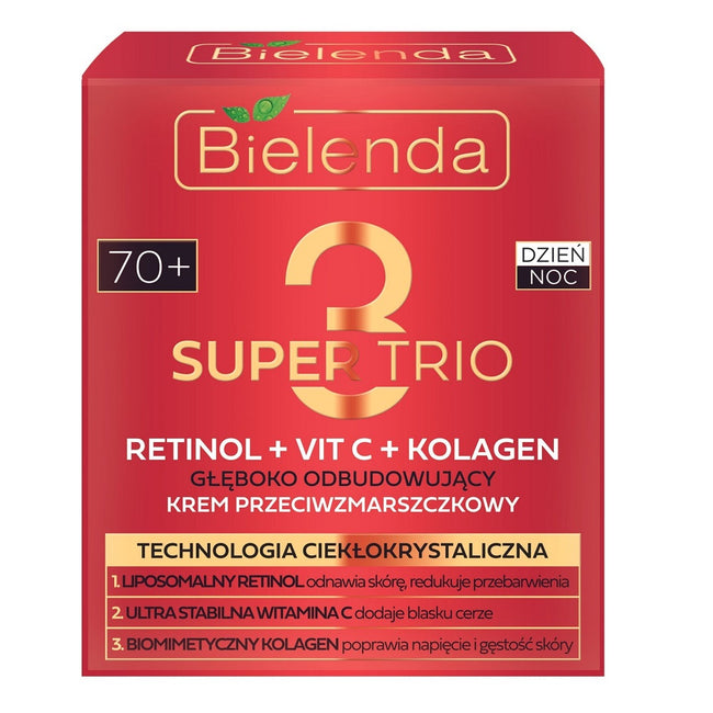 Bielenda Super Trio głęboko odbudowujący krem przeciwzmarszczkowy 70+ 50ml