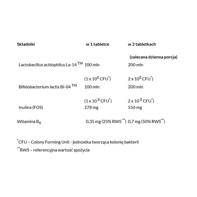 Acidolac Junior probiotyk dla dzieci suplement diety Truskawka 20 misio-tabletek