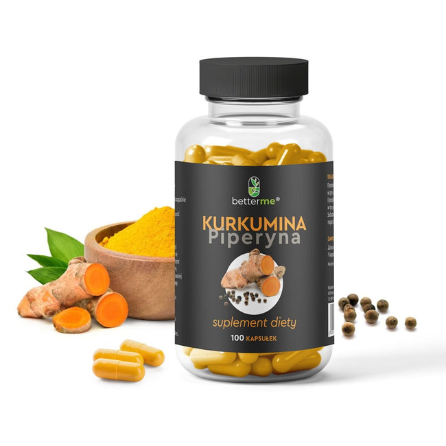 BetterMe Kurkumina i Piperyna suplement diety 100 kapsułek