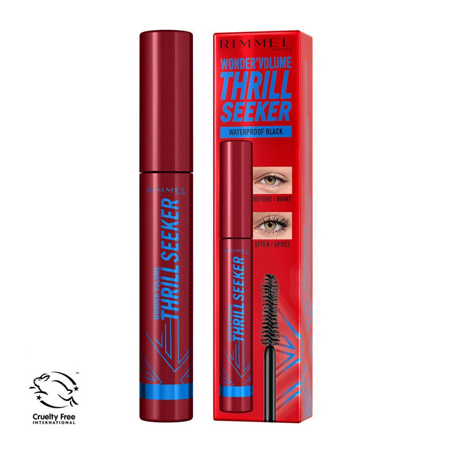 Rimmel Wonder Volume Thrill Seeker wodoodporny i zwiększający objętość tusz do rzęs 003 Waterproof Black 8ml