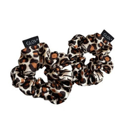 Glov Satin Scrunchies satynowe gumki do włosów M Cheetah 2szt