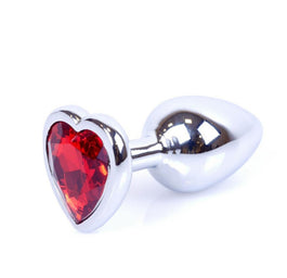 MyLove Butt Plug Collection Jewellery Heart metalowy korek analny Silver Red