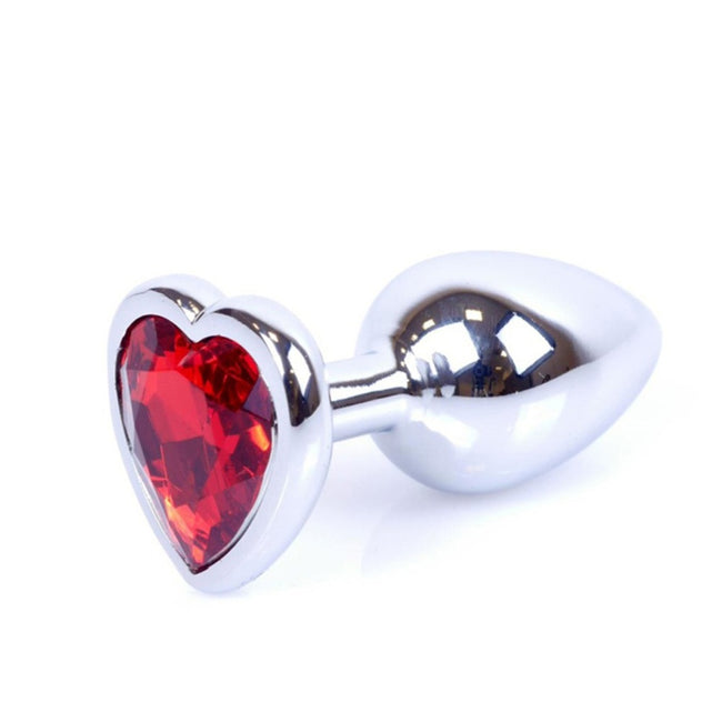 MyLove Butt Plug Collection Jewellery Heart metalowy korek analny Silver Red
