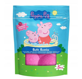 Peppa Pig Bath Bombs musujące kule do kąpieli Malina 5x50g