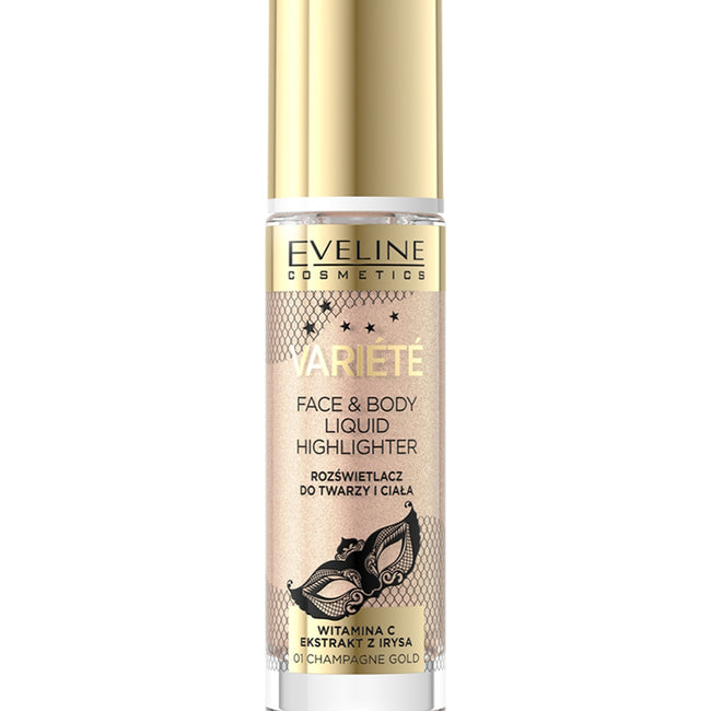 Eveline Cosmetics Variete Liquid Highlighter płynny rozświetlacz do twarzy i ciała