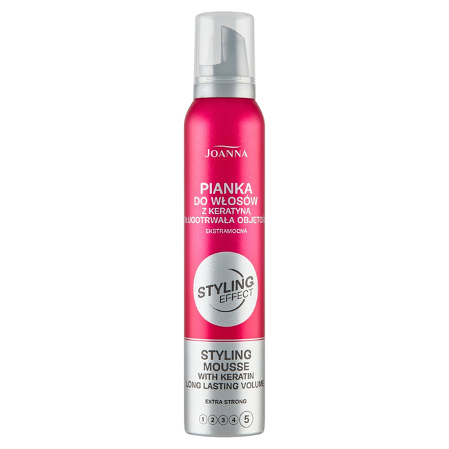 Joanna Styling Effect pianka do włosów z keratyną ekstramocna 150ml