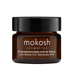 Mokosh Przeciwzmarszczkowy krem do twarzy 0.5% retinolu H10 i retinoinianu HPR Róża z jagodą 15ml