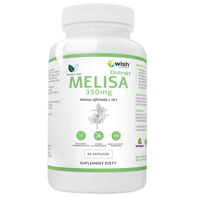 WISH Pharmaceutical Melisa Ekstrakt 350mg suplement diety 90 kapsułek