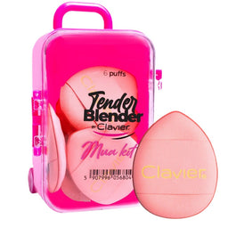 Clavier Tender Blender Mua Kit zestaw mini gąbek do makijażu w walizeczce Pink 6szt.