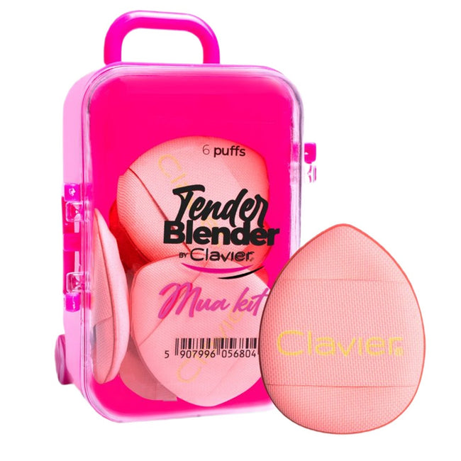 Clavier Tender Blender Mua Kit zestaw mini gąbek do makijażu w walizeczce Pink 6szt.