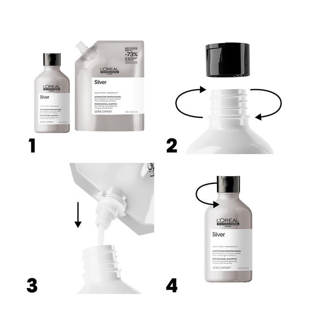 L'Oreal Professionnel Serie Expert Silver szampon do włosów siwych i rozjaśnianych refill 500ml