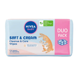Nivea Baby Soft & Cream chusteczki biodegradowalne 2x57szt