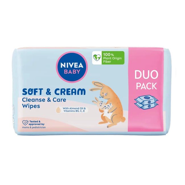 Nivea Baby Soft & Cream chusteczki biodegradowalne 2x57szt