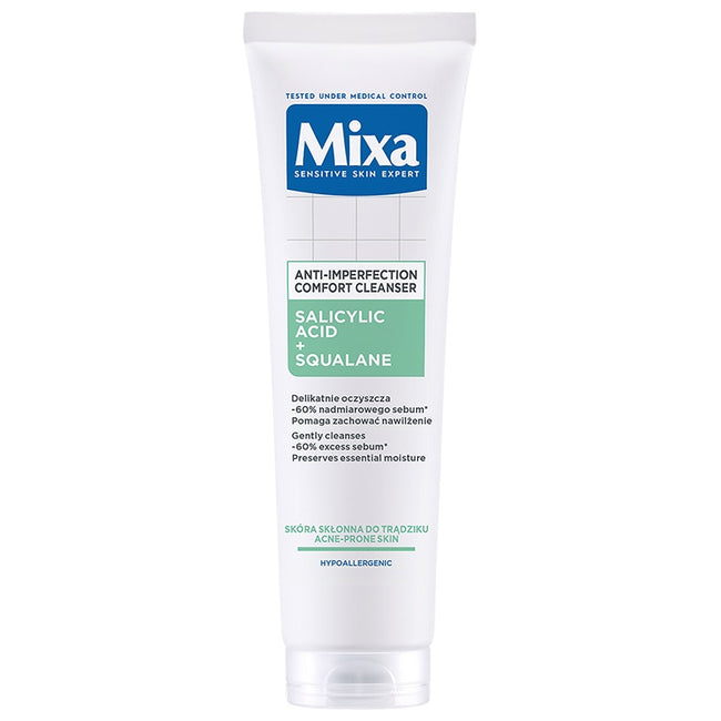 MIXA Comfort Cleanser żel oczyszczający do twarzy przeciw niedoskonałościom Kwas salicylowy + Skwalan 150ml